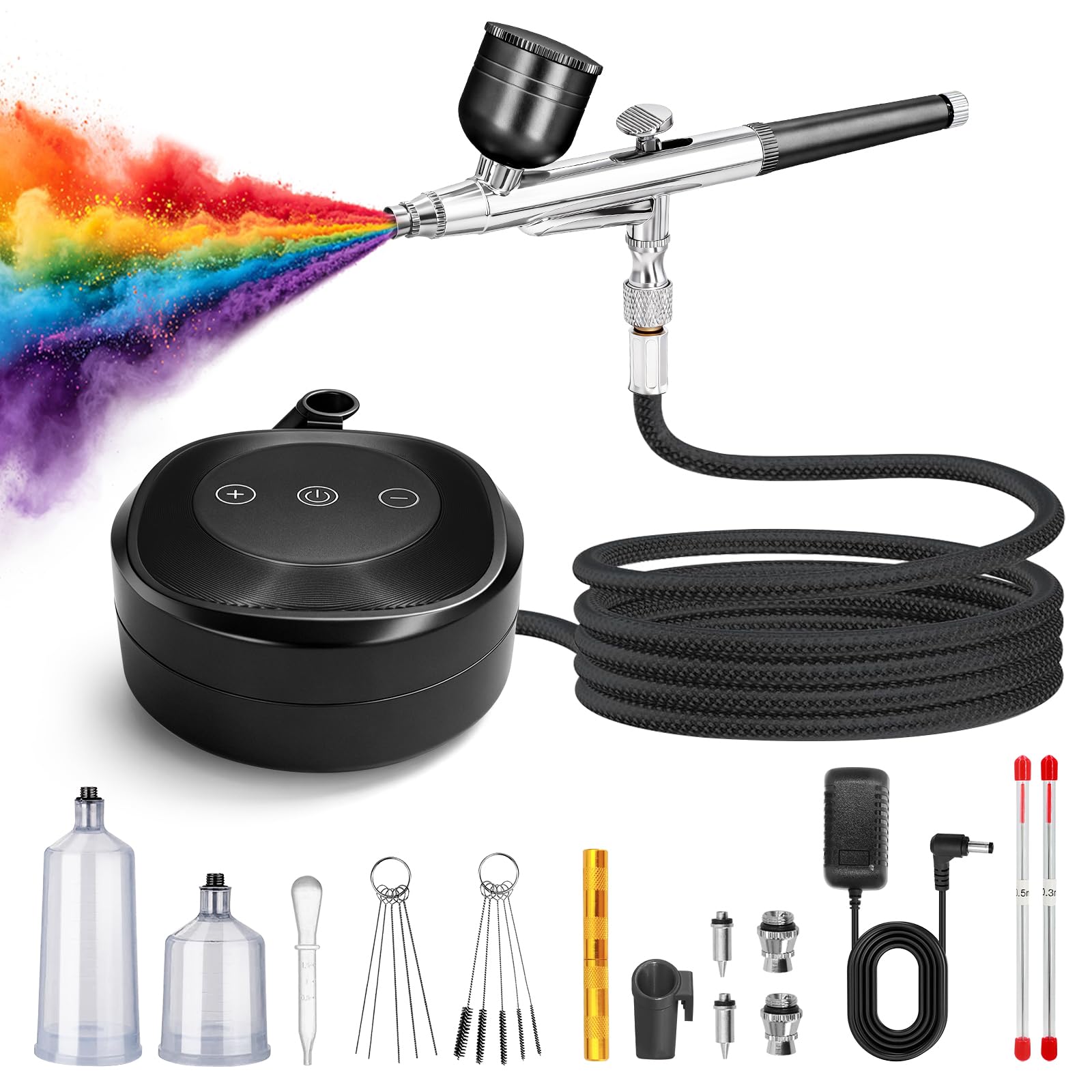 Ykall Airbrush Kit with High-Pressure Compressor, 3 PSI Settings