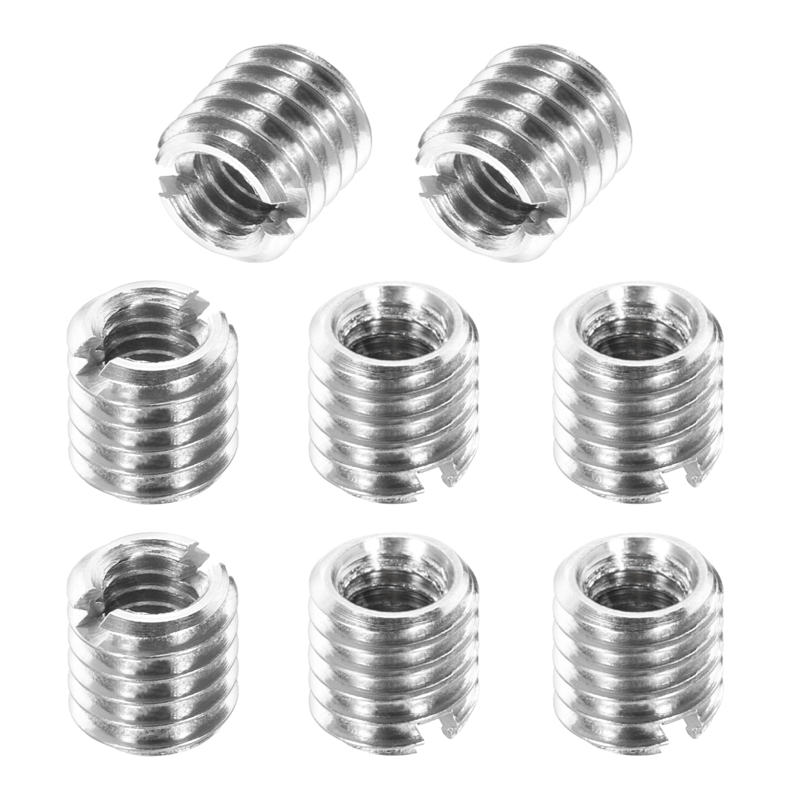 sourcing map 8Pcs 316 Stainless Steel Thread Reducing Nuts, M6x1 Male to M4x0.7 Female 6mm Long Metric Repairing Insert Nut Screw Threaded Adapters Sleeve Reducer Conversion Fastener