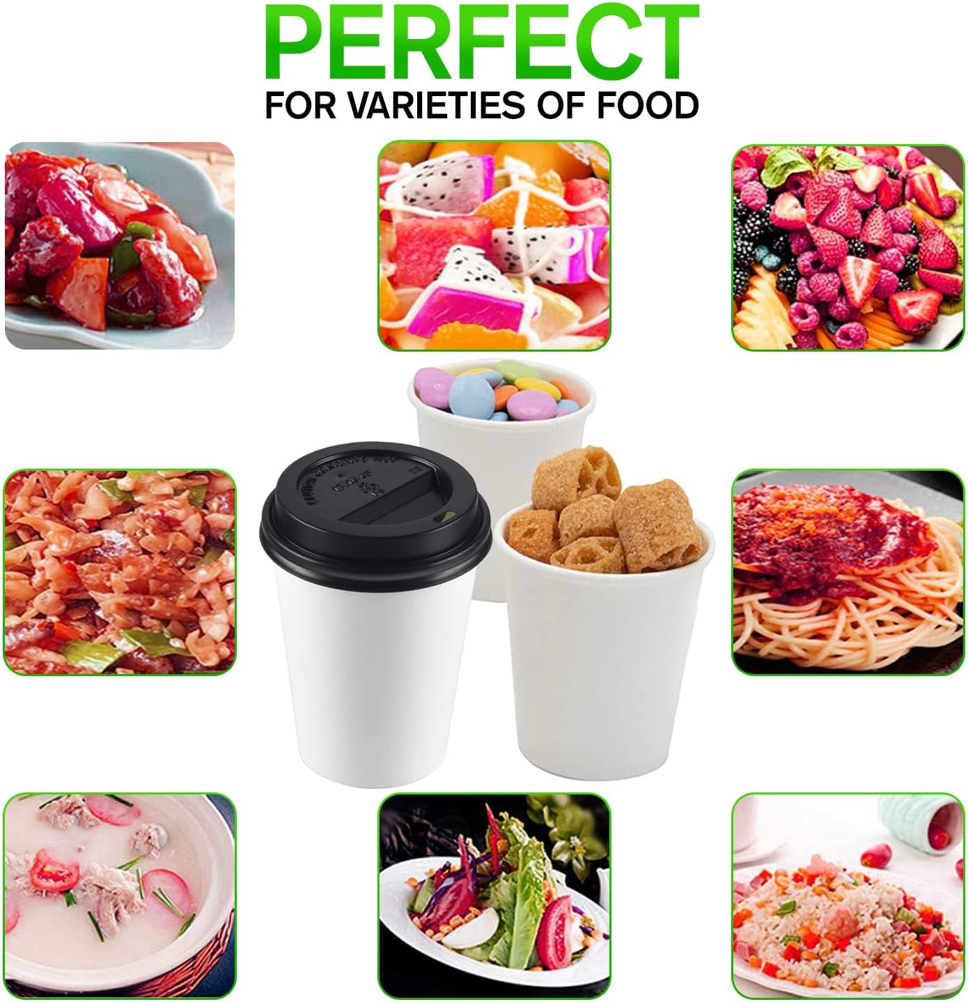 Smygoods White Disposable Paper Coffee Cups with Lids (10 OZ, 25 Count) For Hot Beverages, Tea, Espresso, Cocoa - To Go Drink Containers, Café & Office - Image 6