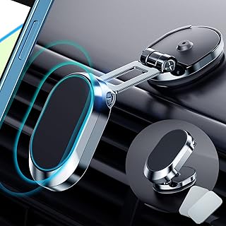 Magnetic Phone Holder for Car【Upgrade Foldable】Magnetic Phone Mount Multi-Functional 360°Rotation phone magnet for car Dashboard Phone Holder Magnetic Car Mount for iPhone, Samsung, LG All Smartphone