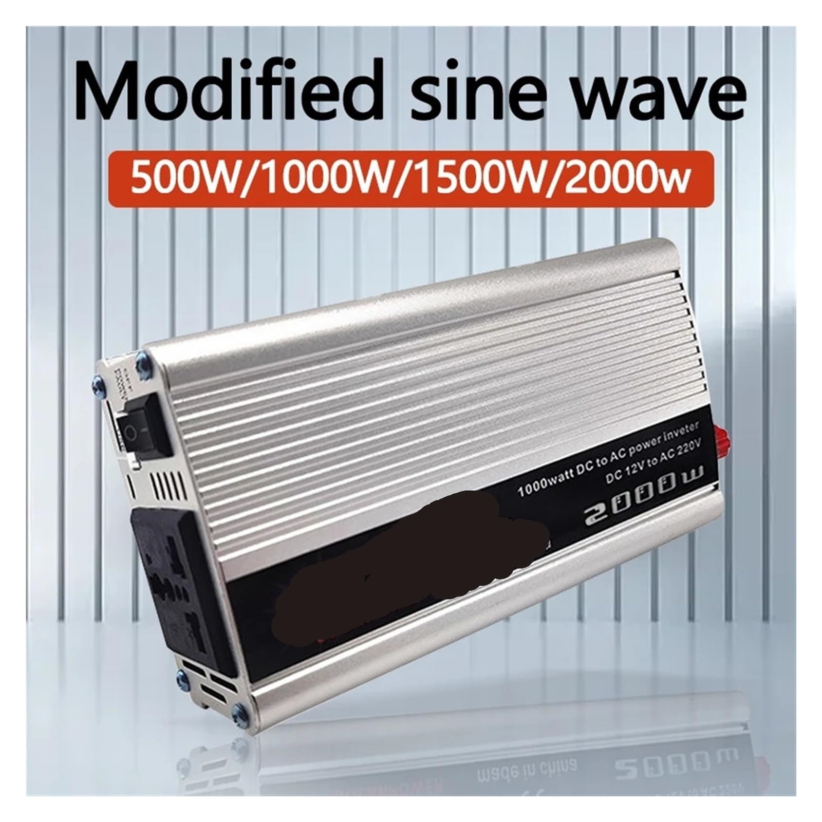 Falownik mocy Falownik 12V V Modyfikowany falownik sinusoidalny 500W 1500W 2000W Gniazdo USB o dużej mocy Automatyczny inwerter Konwerter samochodowy(2000W)