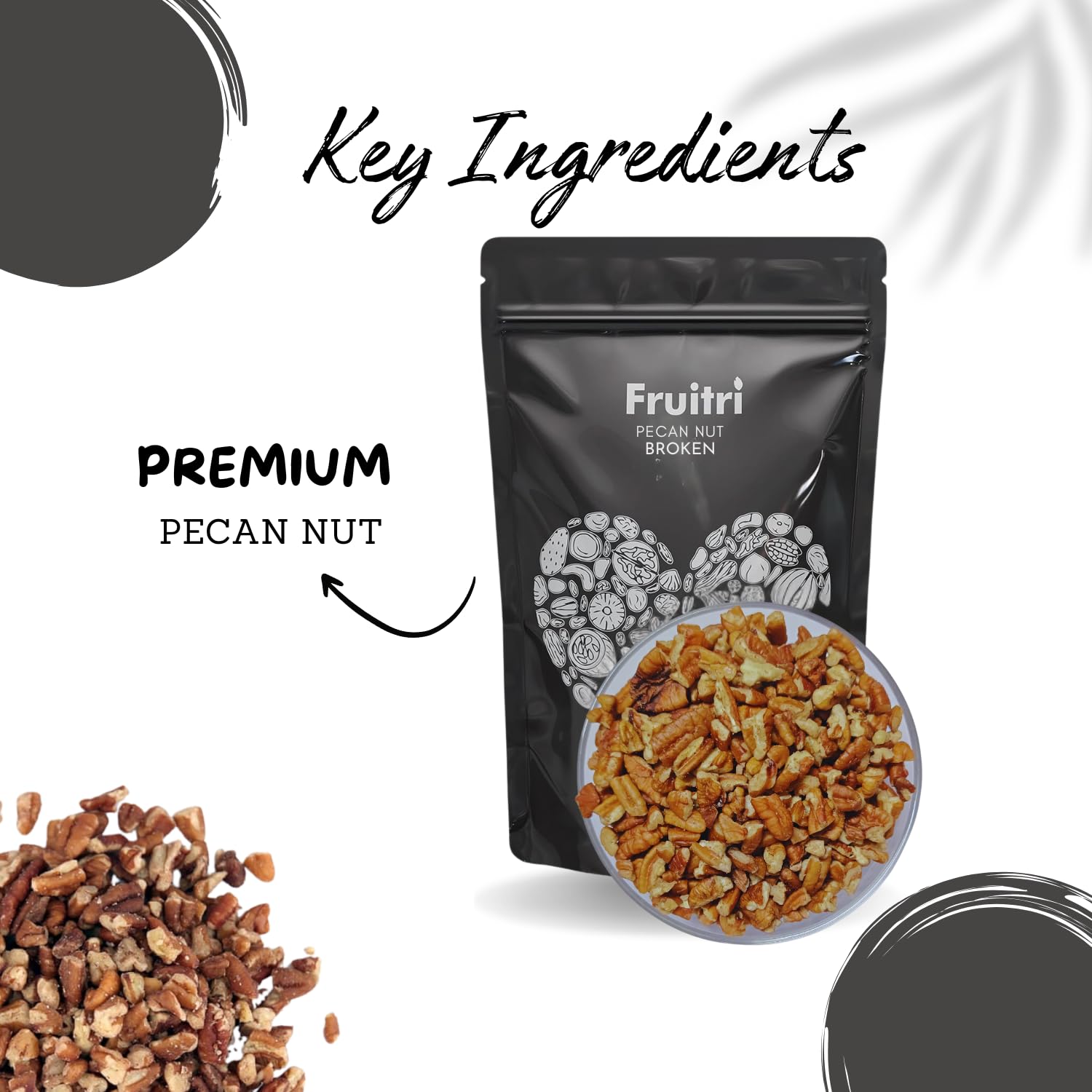 Fruitri Premium Jumbo Pecan Nuts Broken, Wholesome Pecans nut Broken and Fresh dry fruits (250g) 1