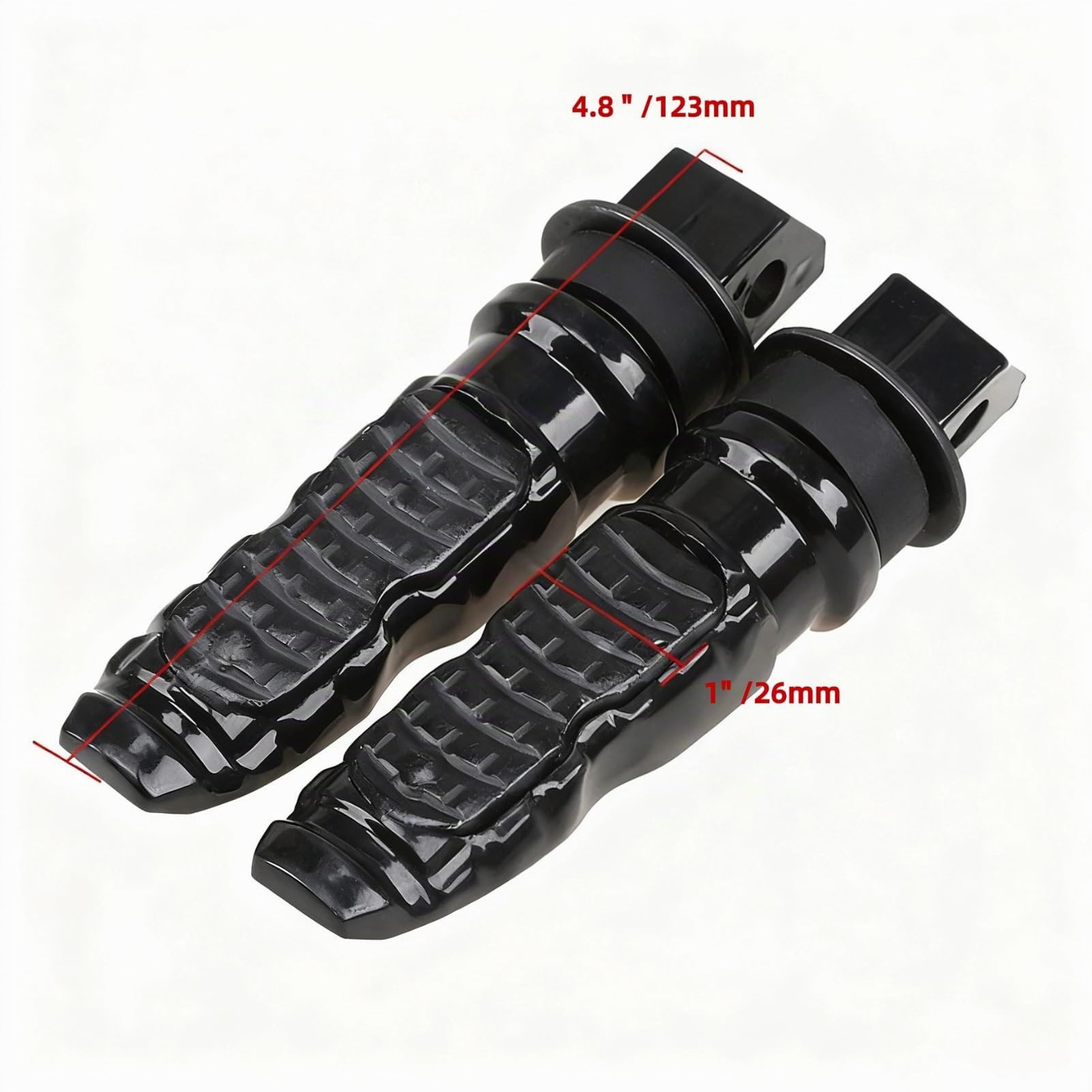 1 Paire Repose Pied Moto,cale pied moto,Universel 8mm Aluminium Repose-pieds de moto Passager Pédales arrière (Noir)