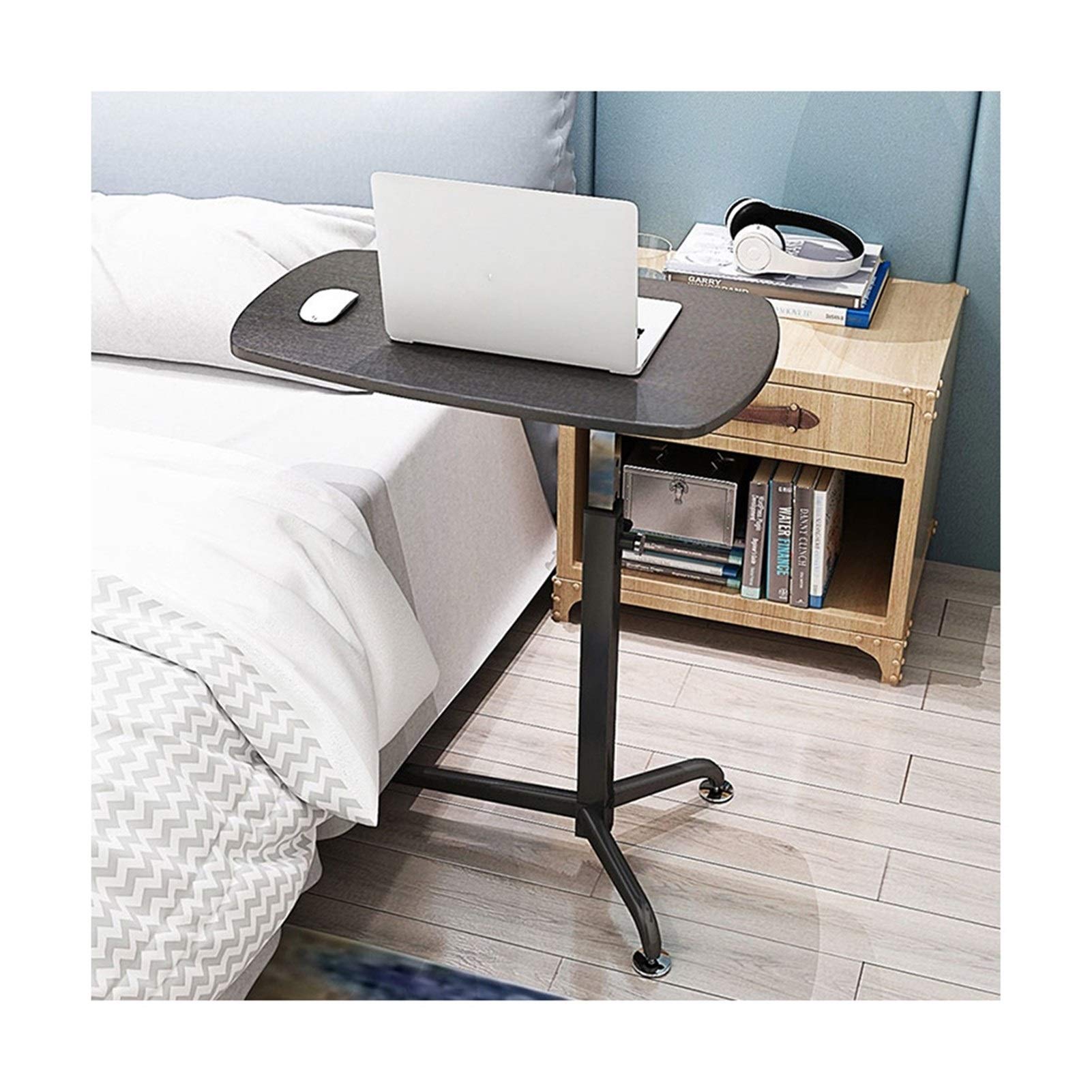 Table de lit avec roulettes et plateau inclinable pour lire au canapé