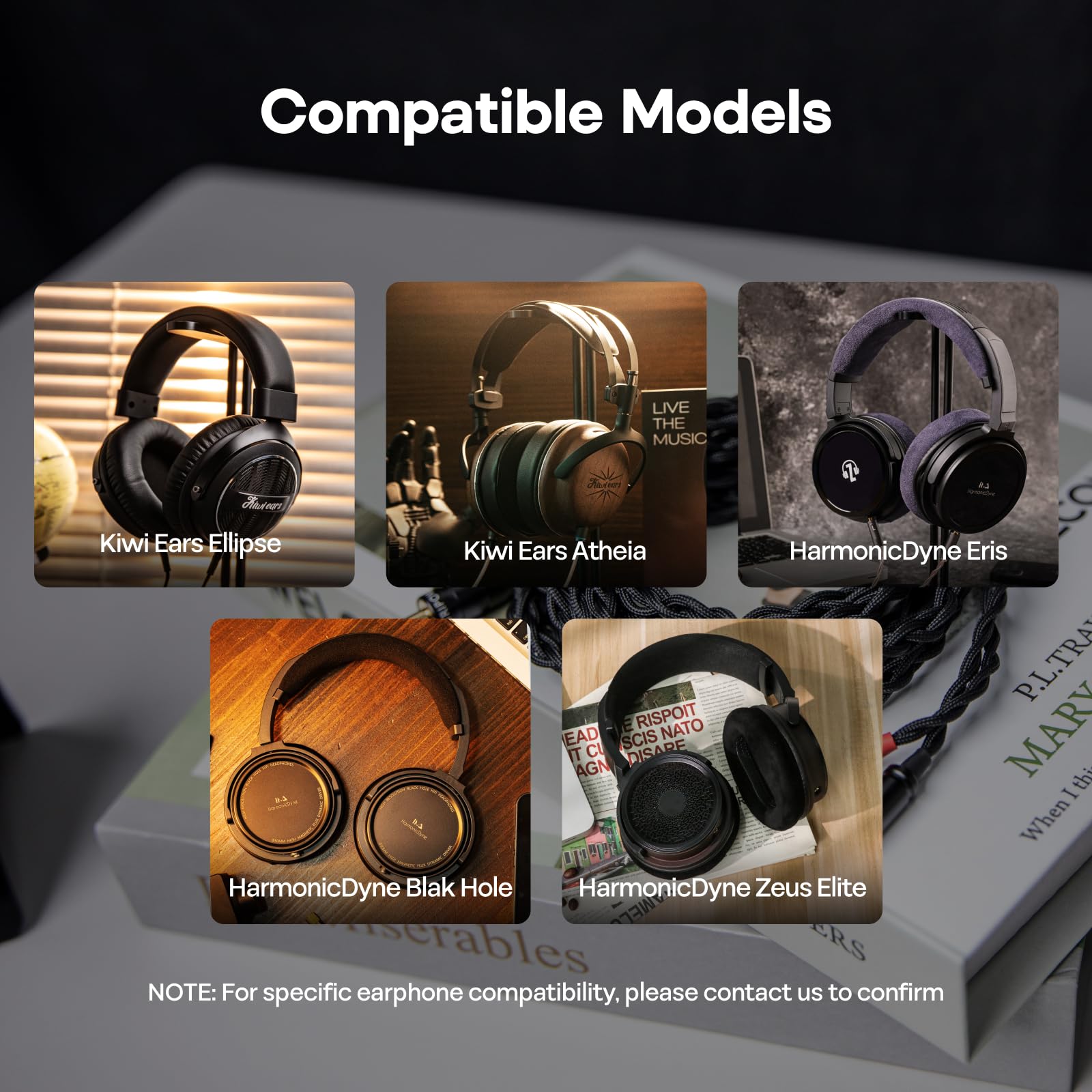 Linsoul Tripowin Nova Fil de casque sur-auriculaire,Câble d'amélioration hybride 4 brins en pellicule argentée/OCC,2m,Double connecteur 3.5mm vers 4.4mm/3.5mm/XLR,Pour audiophiles (4,4 mm, Noir)