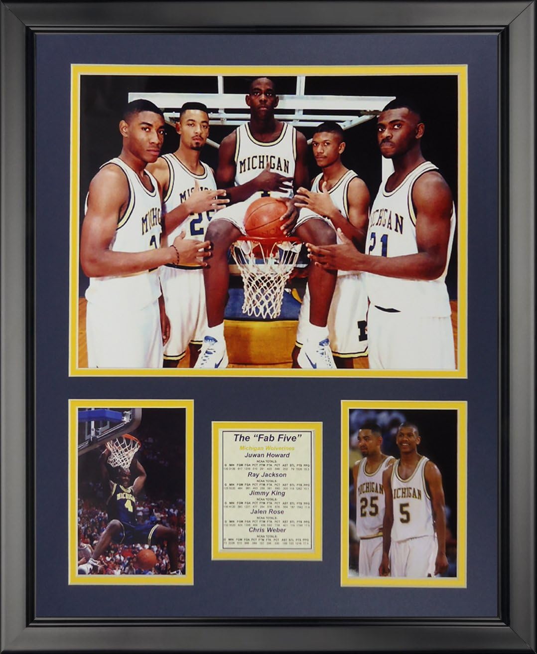 Michigan Fab Five Framed Photo Collage | 18"x22"