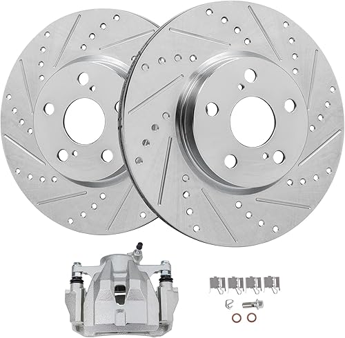 Miniatura 19 de Detroit Axle - Rotores de freno delantero para Jetta Volkswagen Beetle Golf GTI Rotores de freno Frenos y rotores de repuesto: Rotores de 11,34"