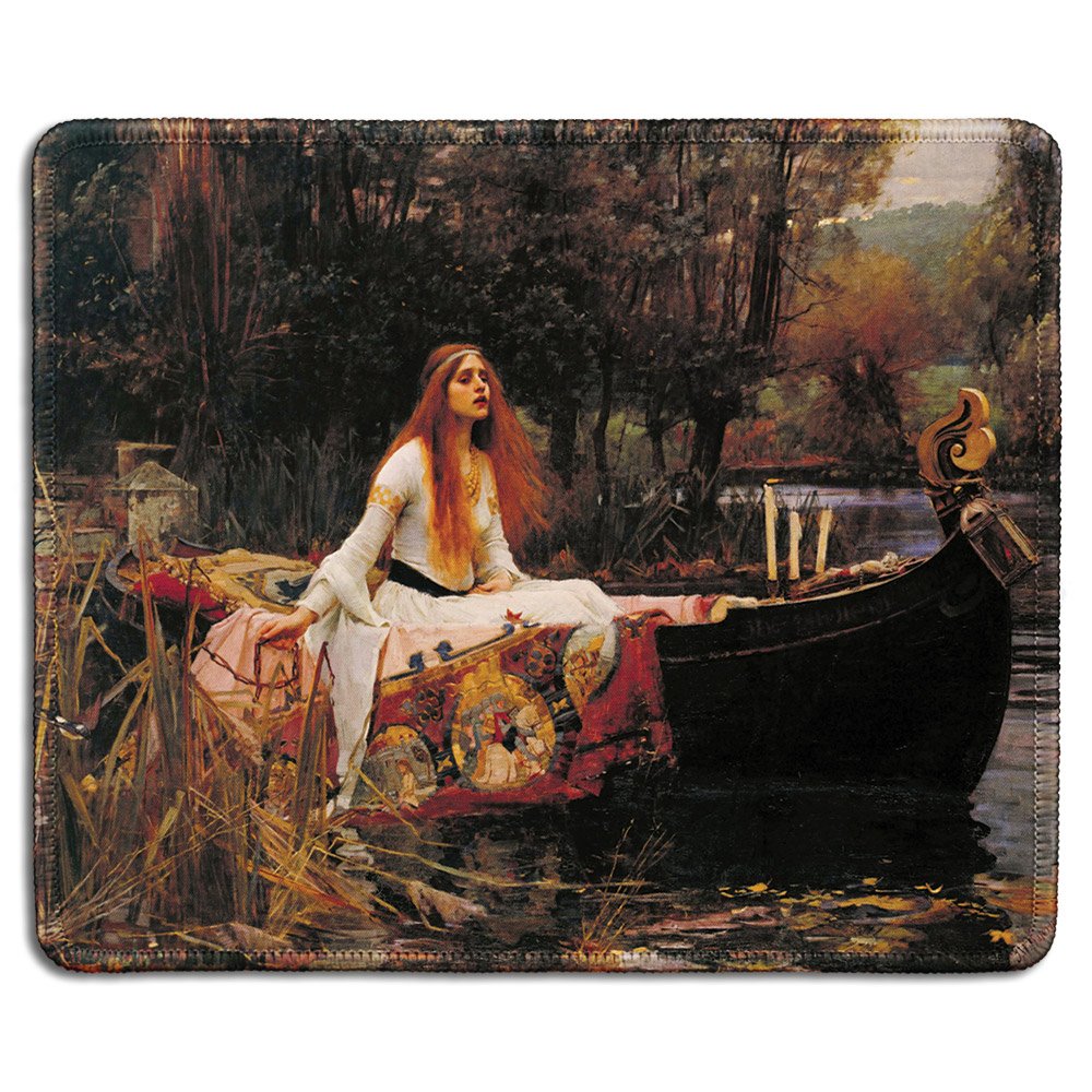dealzEpic - Art Mousepad - Natural Rubber Mouse Pad with Famous Fine Art Painting of The Lady of Shalott by John William Waterhouse - Stitched Edges -