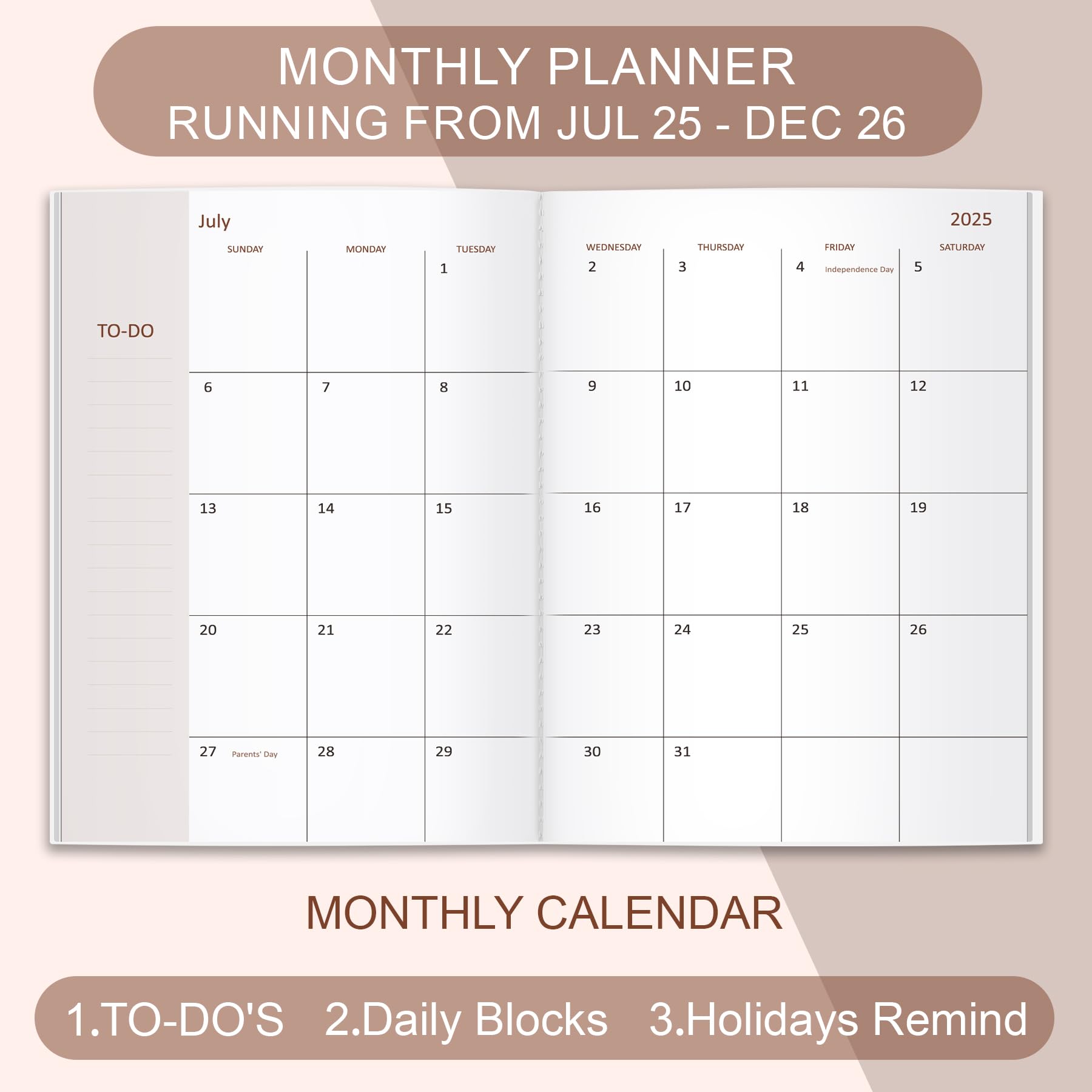 Snapklik.com : 2025-2026 Monthly Planner - 18 Months Calendar From July ...
