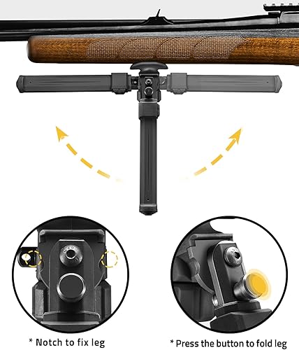 Miniatura 4 de CVLIFE Bipod for Shooting and Hunting,Rifle Bipod Sling Mounting Bipod for Rifle Made of Lightweight High-Strength Polymer