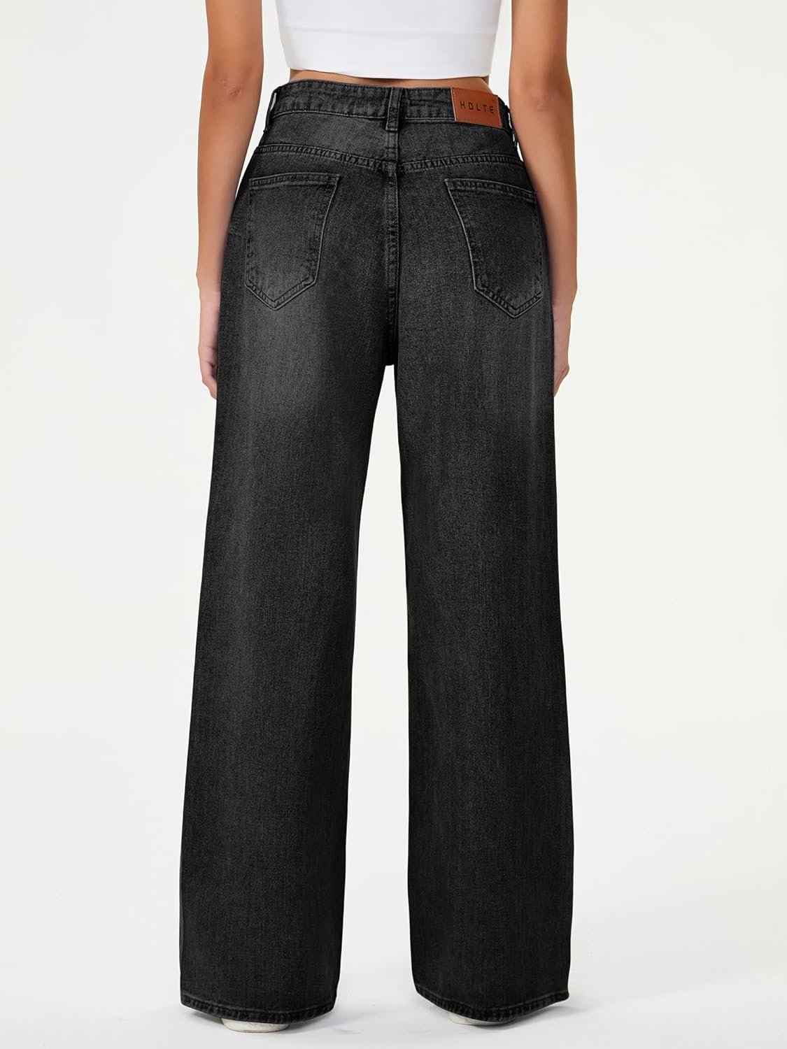 HDLTE Women Wide Leg Jeans High Waist Baggy Jean Loose Boyfriend Jeans Denim Pants Y2K - Image 2