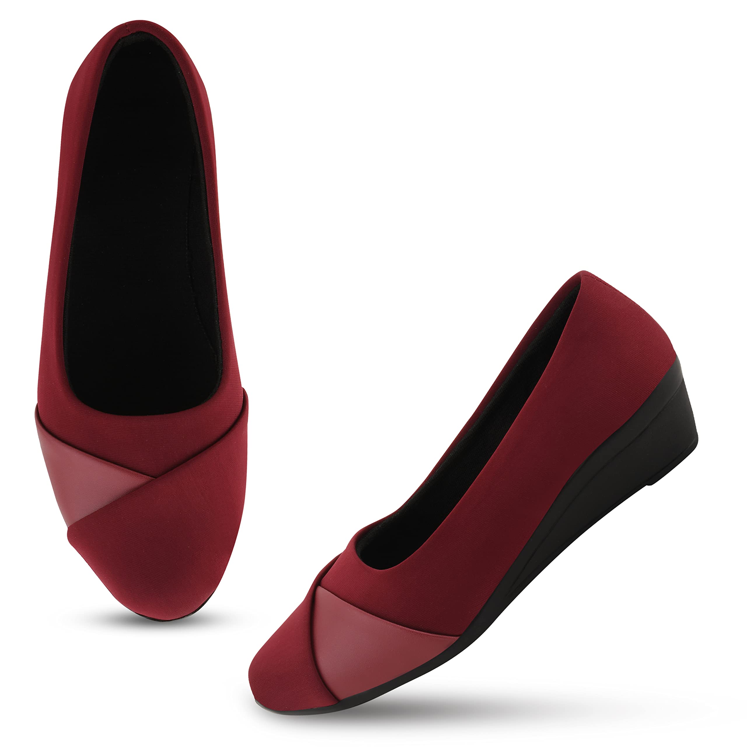 SMARTOTS Womens Casual Synthetic Suede Upper Women Bellies Shoes Maroon (B0BHLVRBZ8) Amazon Price History, Amazon Price Tracker