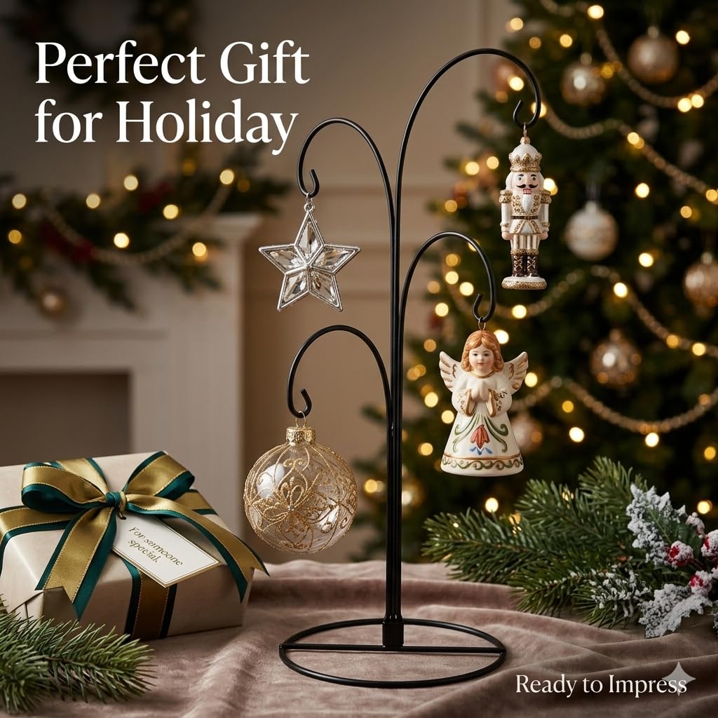 HOHIYA Espositore per decorazione di Natale Gancio per appendere cane gatto palla di vetro nero