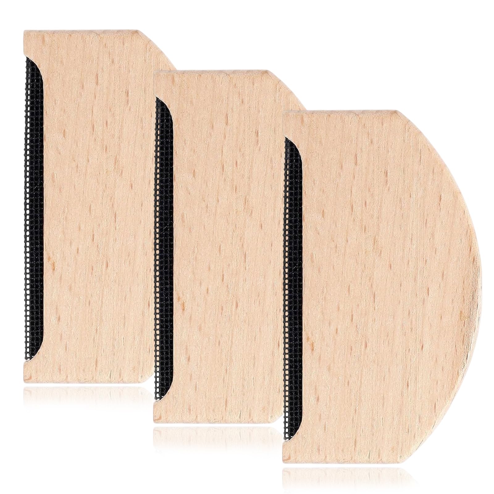 3 Pcs Cashmere Combs, Wooden Fabric Shaver, Sweater Combs, Manual Portable Depiller for De-pilling Clothing Garments Knits Scarves Wool Coats Pants Care