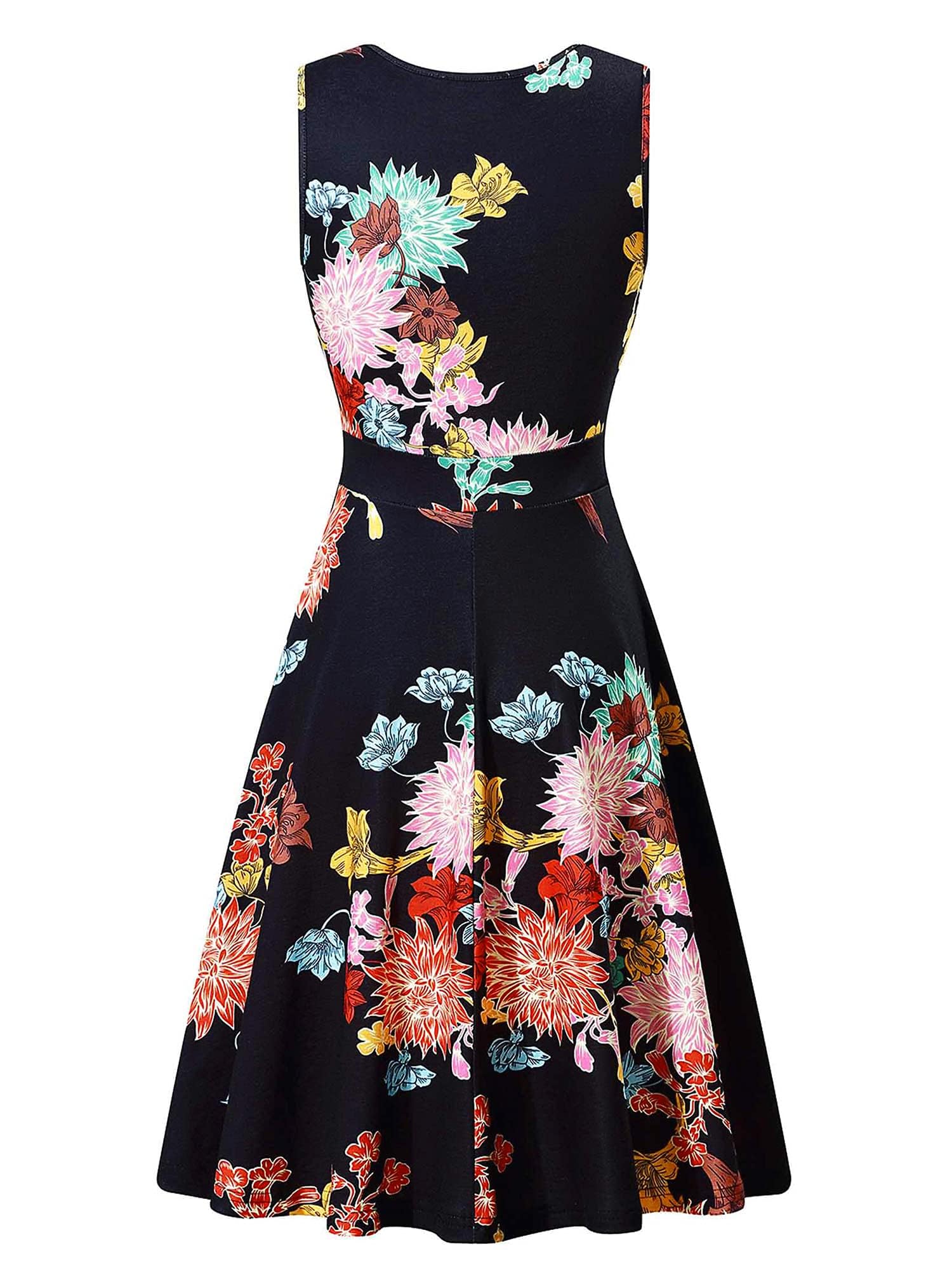 LIAMERHE Vestido Otoño Invierno Mujer Casual Verano Raya Vertical Vestidos Cuello en V Elegante Vestido Largo hasta la Rodilla