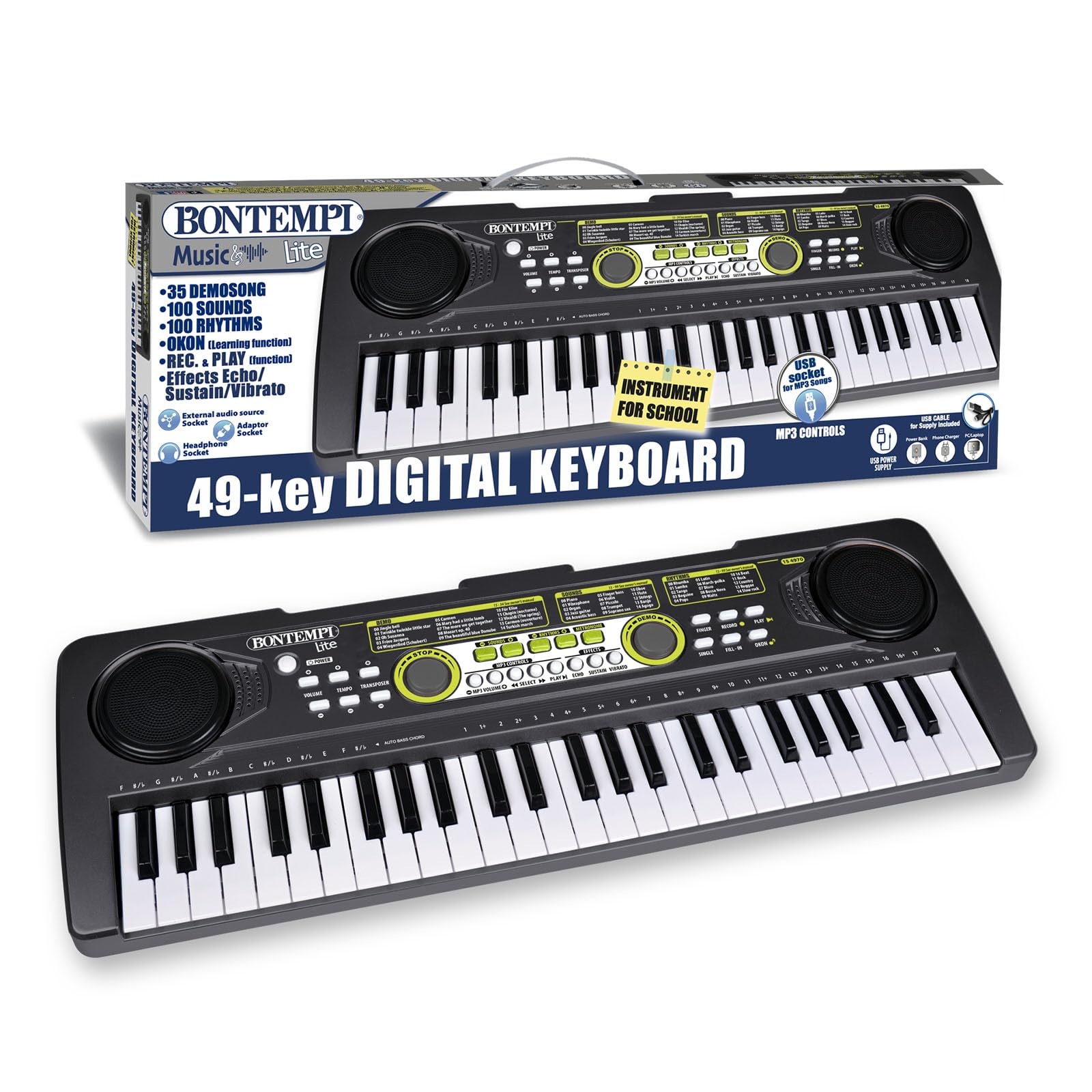 Gebruikershandleiding voor het Bontempi digitale keyboard met 49