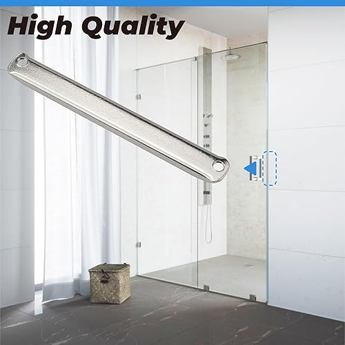 Miniatura 4 de Imán de acero inoxidable para puerta de ducha con canales en U con tornillos, manijas de puerta batiente y jamba de ataque