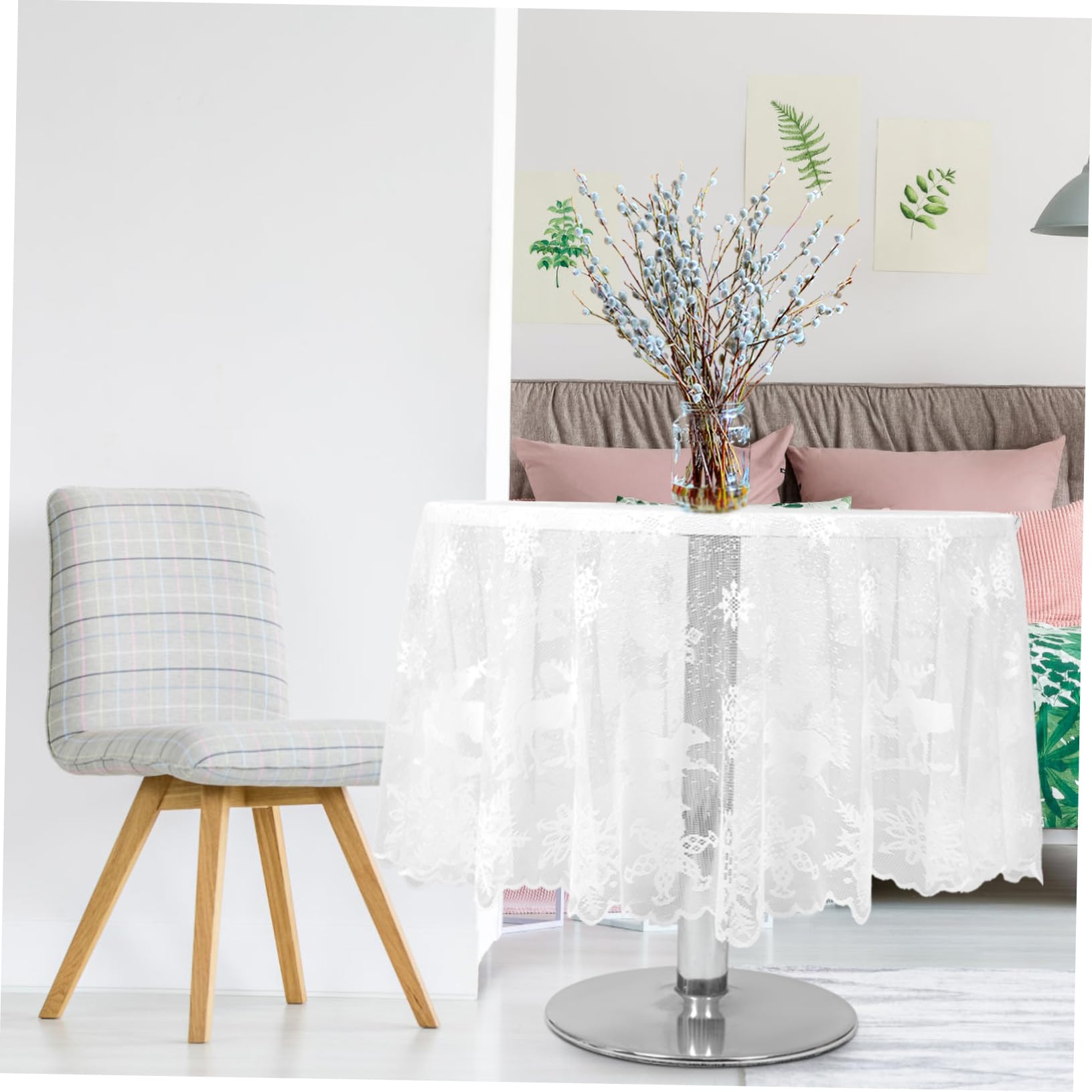 TOPBATHY 3St dekorative Tischdecke Urlaub Tischdecke Tischdekoration für den Esstisch Weihnachts weihnachtsmotiv winterliche Weihnachtsdekorationen Tisch schmücken Weiß
