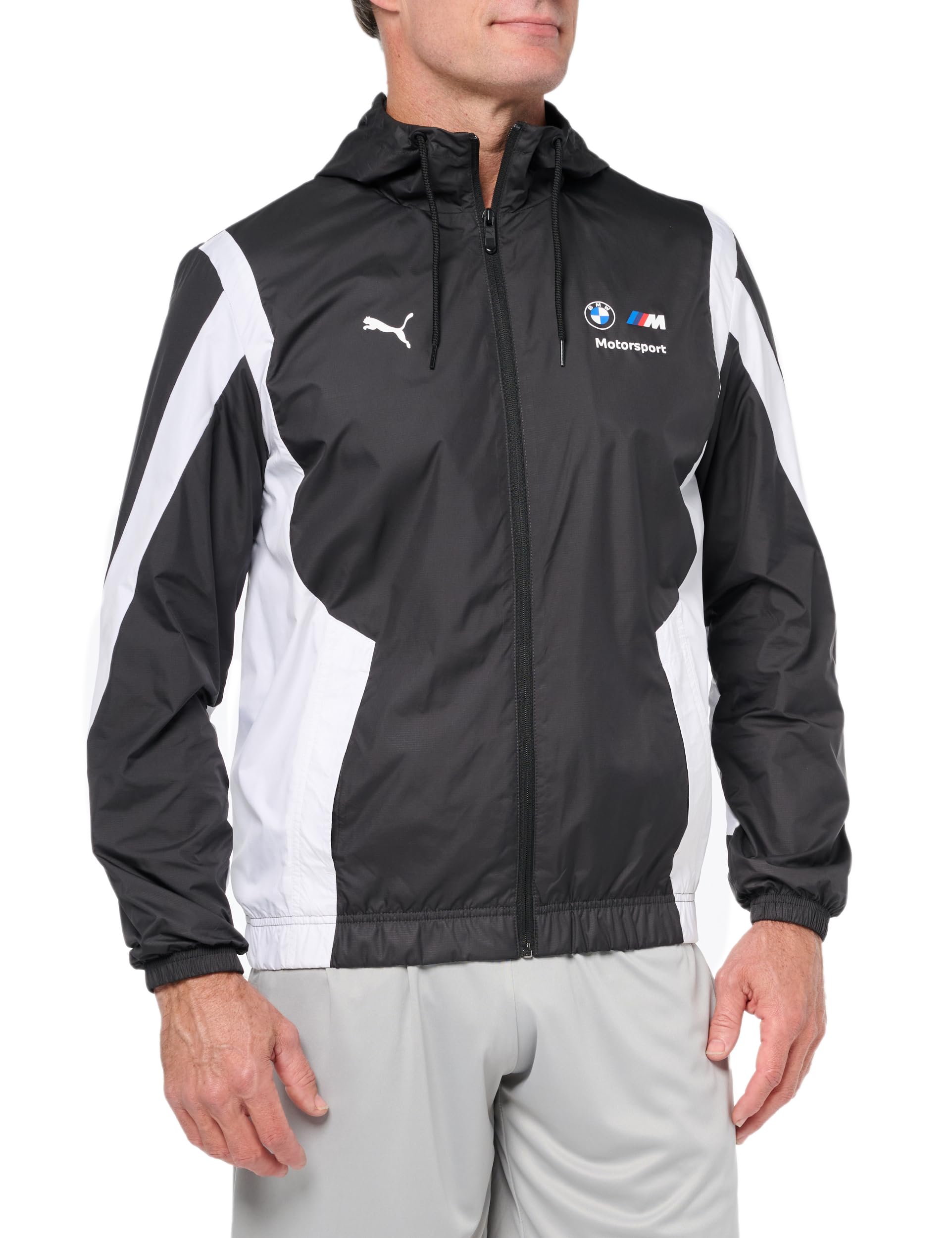 PUMA Men's Standard BMW M Motorsport Hooded Woven Jacket, Black, S