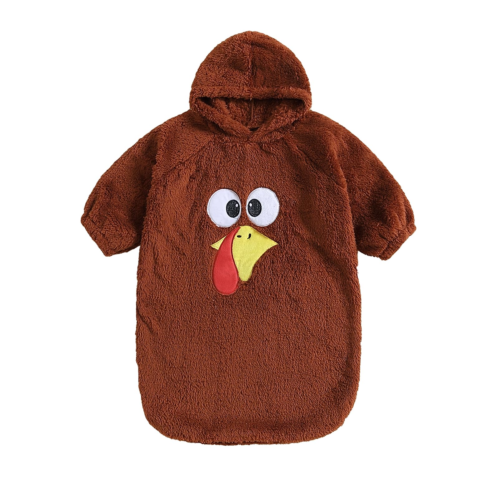 Nicoxijia Newborn Baby Girl Boy Halloween Ghost Costume Long Sleeve Hoodie Romper Jumpsuit Fall Winter Baby Halloween Outfit (Brown, 0-3 Months) โ image 1
