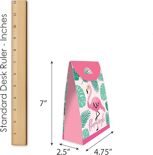 Miniatura 6 de Big Dot of Happiness Pink Flamingo - Bolsa de regalo de verano tropical - Cajas de regalos de fiesta - Juego de 12