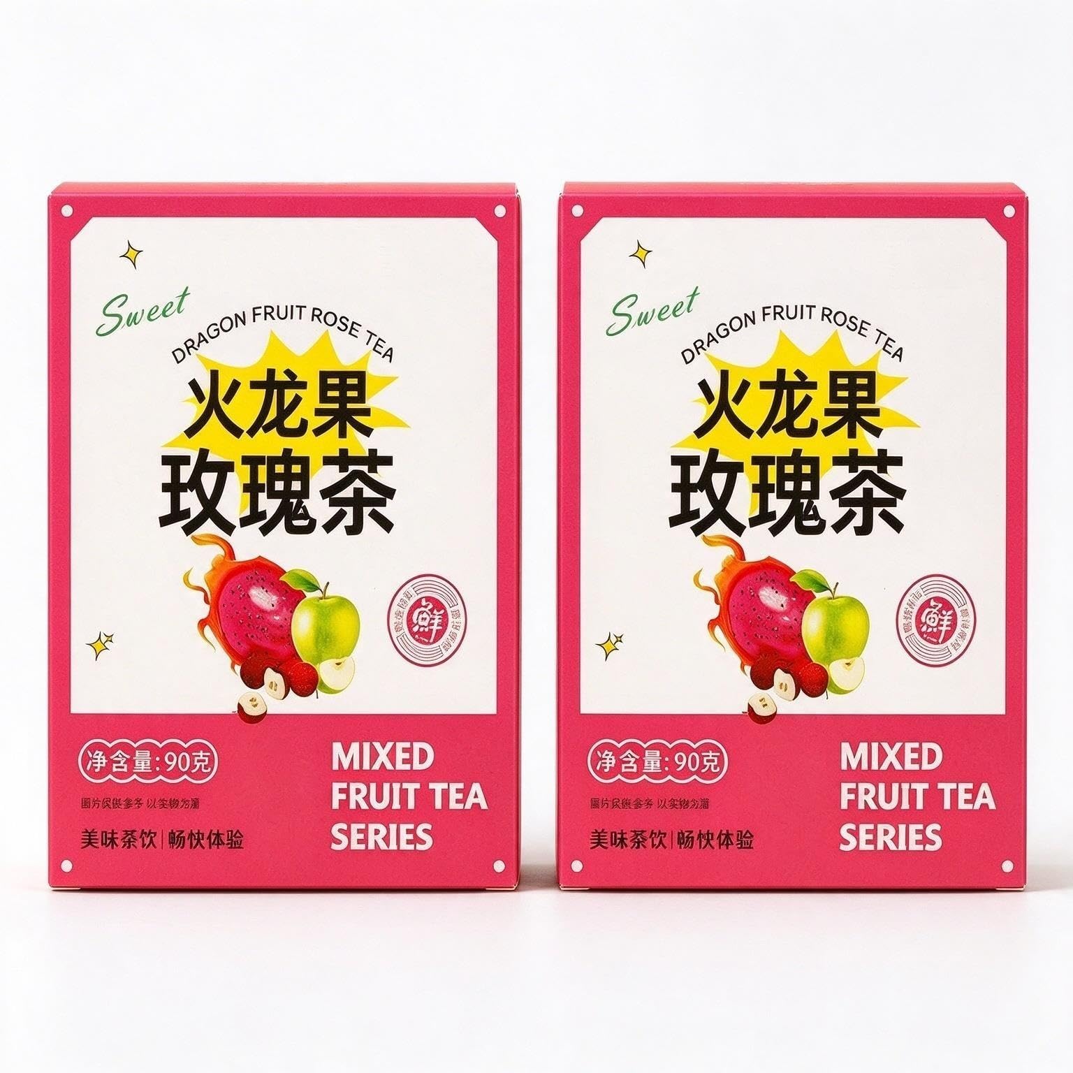 Té de rosa y fruta del dragón, 90 g x 2 cajas