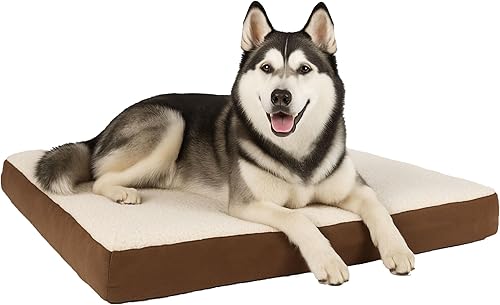 Miniatura 16 de PETMAKER - Cama ortopédica para perros, alfombrilla de espuma viscoelástica de 2 capas con funda Sherpa lavable a máquina, cama para mascotas de 30