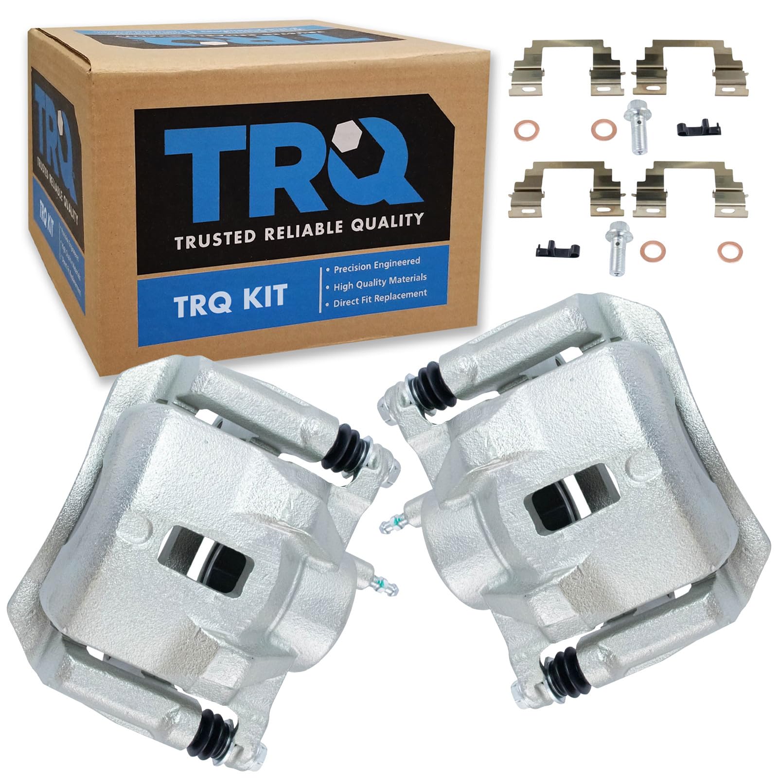TRQ Front Driver and Passenger Side Brake Caliper Set Caliper Brackets