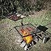 TITAN GREAT OUTDOORS Adjustable Swivel Grill, Steel Mesh Cooking Grate with Spike Pole and Griddle Plate, Open Fire BBQ Camping Gear
