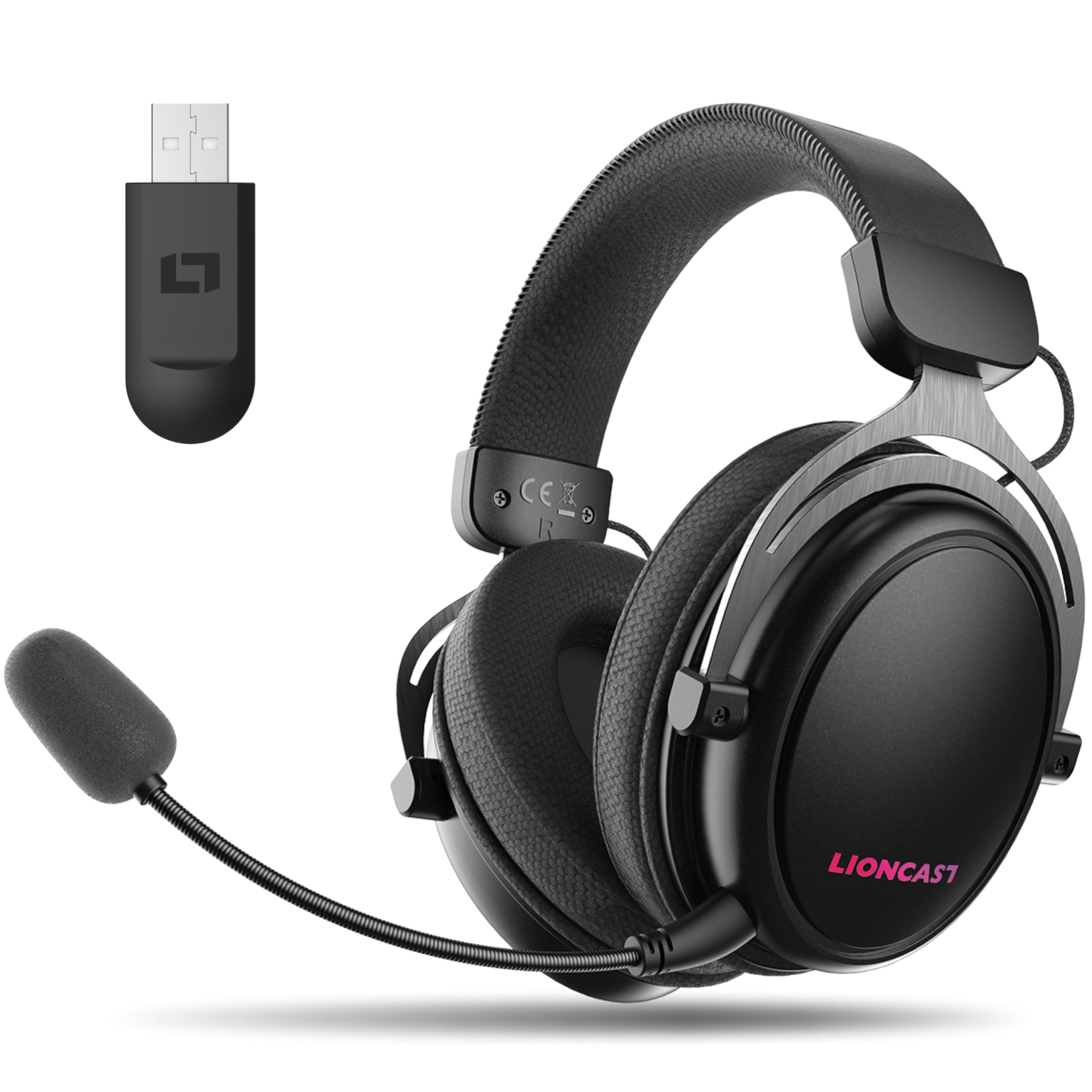 Lioncast LX80 - Cuffie da gioco con microfono wireless [batteria da 40 ore, compatibile con PS5, Nintendo Switch, Switch 2, Xbox - Gaming Headset PC - Cuffie senza fili Bluetooth