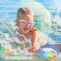 Vista 6 de Freela Gafas de natación para niños, paquete de 2 gafas de natación para niños de 3 a 14 años, gafas de natación para niños y niñas, antivaho