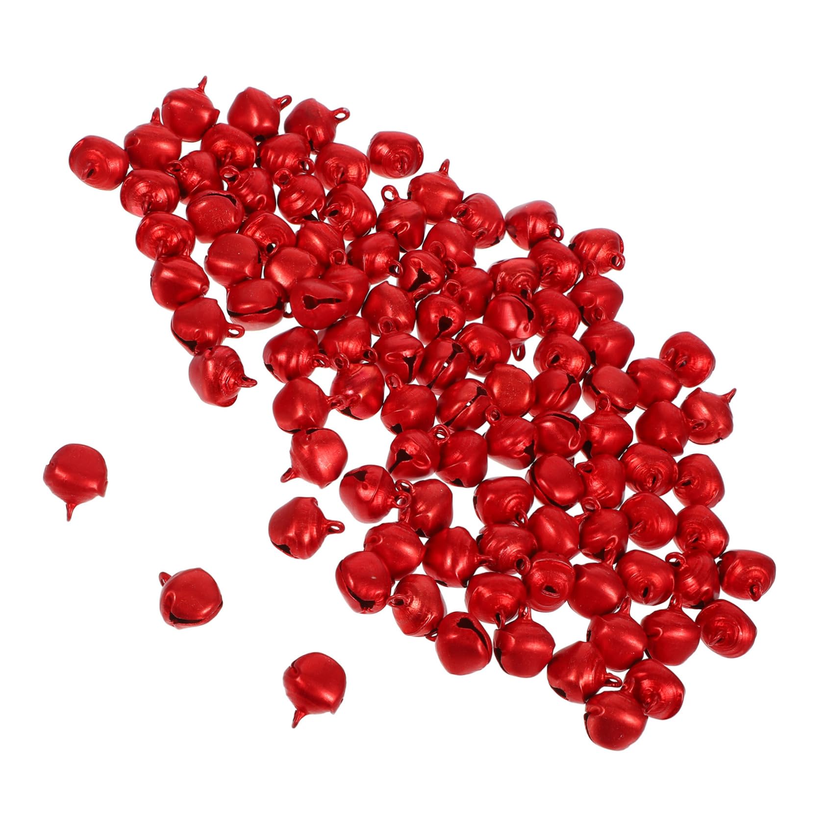 Uonlytech 5 Set Campane di Natale Piccolo Campane Appese di Natale Colorato Tintinnio con Piccole per L'artigianato llo Tintinnante Alluminio Rosso 100 Pezzi*5