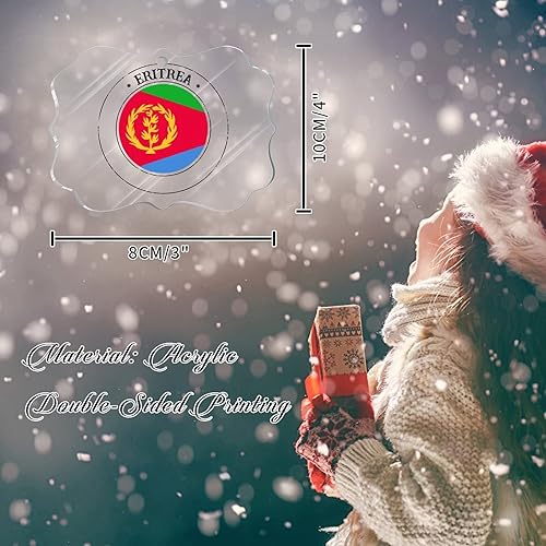 Vista 79 de Guatemala - Adornos acrílicos de Navidad, regalo de recuerdo de ciudad patriótica, adorno para árbol de Navidad, bandera nacional de Guatemala