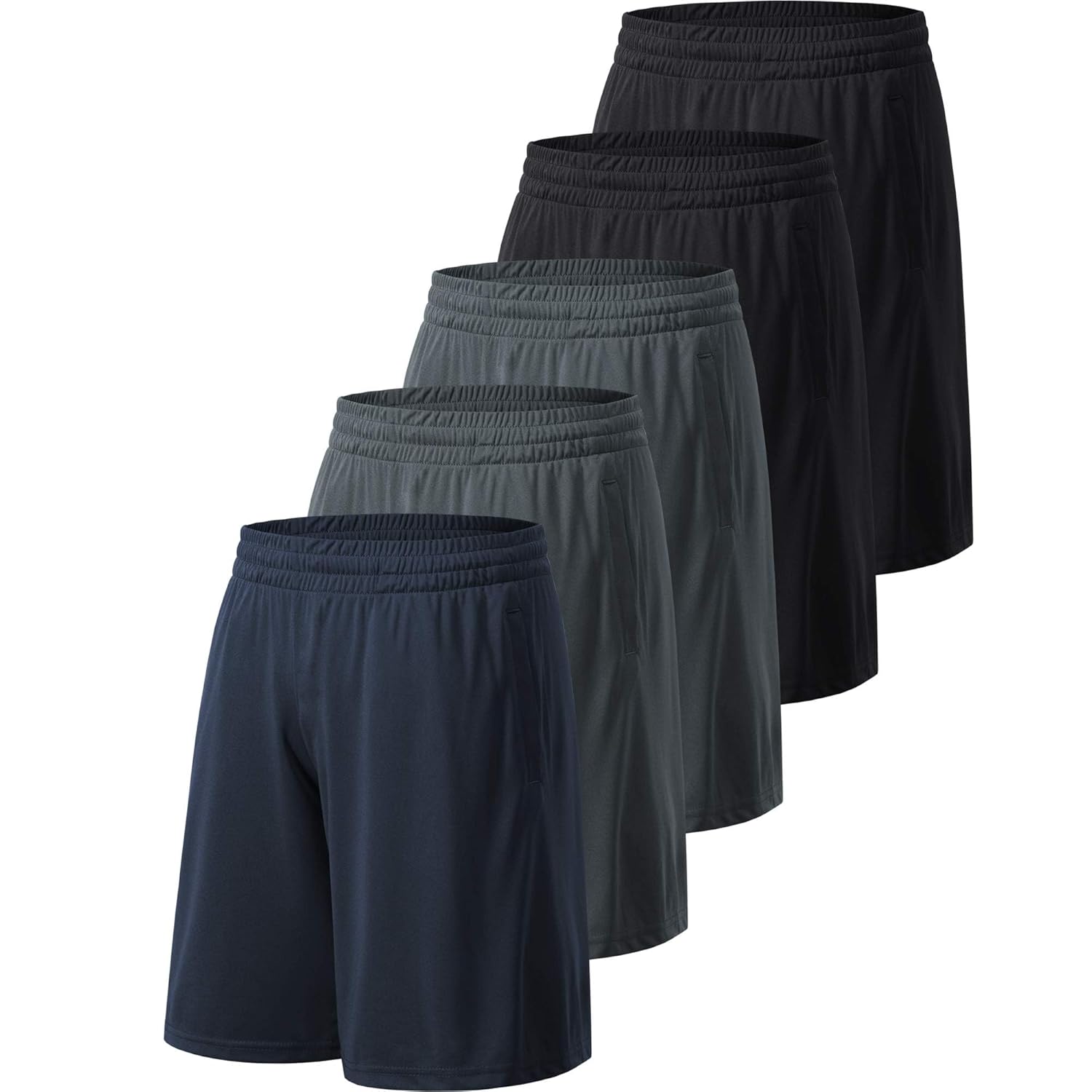 Mens Athletic Shorts with Pockets and Elastic Waistband Quick Dry Activewear Workout Shorts for Men