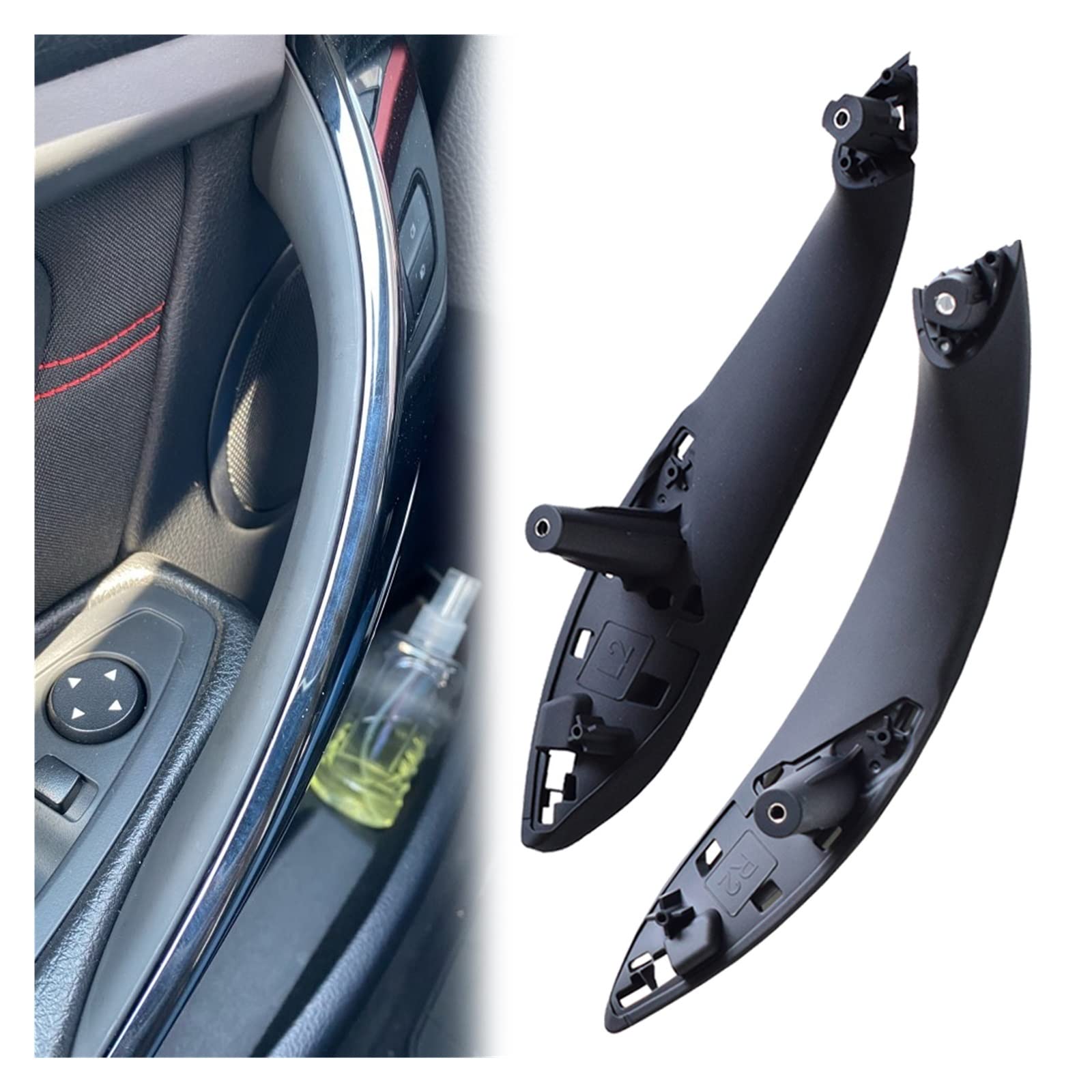 Maniglia Interna Porta Interno Porte Maniglia Tirare Trim Copertura Per BMW Serie 3 2014-2018 F30 316d 318d 320d F31 320i 325d 51417279312 Copertura maniglia interna ( Colore : Black-Front-Left