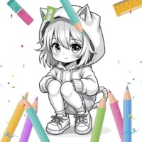 Cute Cat Girl Coloring Pages