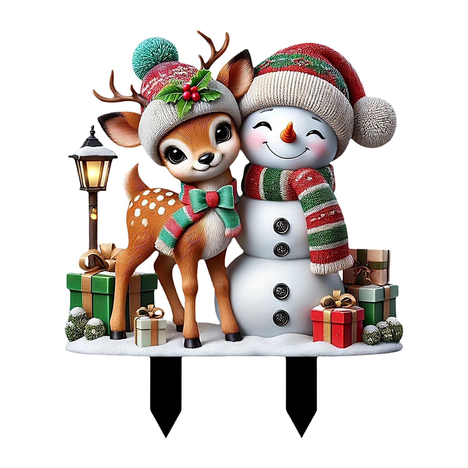 Poteaux de jardin de Noël de qualité supérieure en acrylique 2D résistant