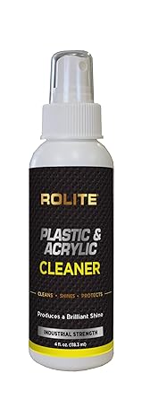 Rolite Plastic & Acrylic Cleaner, 4 fl. oz., High Shine Protectant & Polish for Nonporous Surfaces, Streak-Free Formula for Windshields, Windows, Headlights, Automotive Detailing