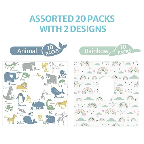 Miniatura 34 de Blissful Diary 20 fundas de asiento de inodoro desechables para niños pequeños y adultos, extra grandes, impermeables, paquete portátil para viajes