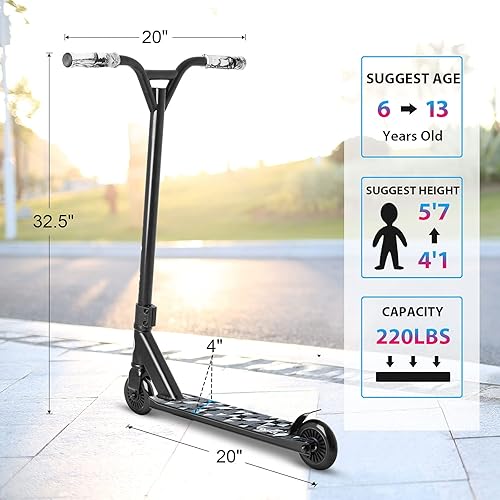 Miniatura 3 de VOKUL Patineta profesional completa para niños, niñas, adolescentes de hasta 6 años  Freestyle Tricks Pro Stunt Scooter  Regalo de alto rendimiento