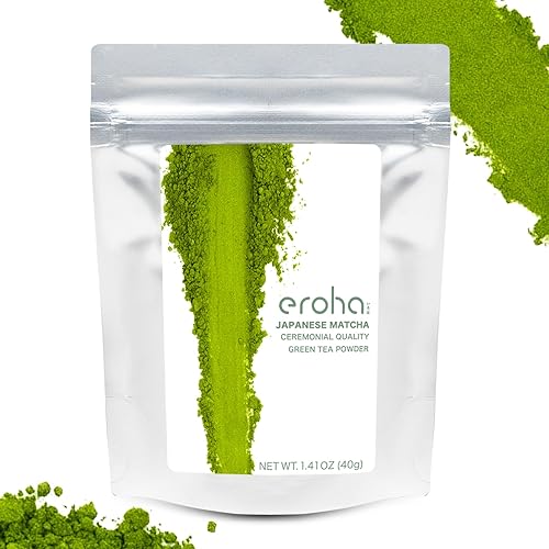 Japanese Ceremonial Grade Matcha Green Tea Powder, 100 Pure Matcha, JAS Organic, Certified Halal, Authentic Chiran Japan Origin 1.41 OZ (40g)