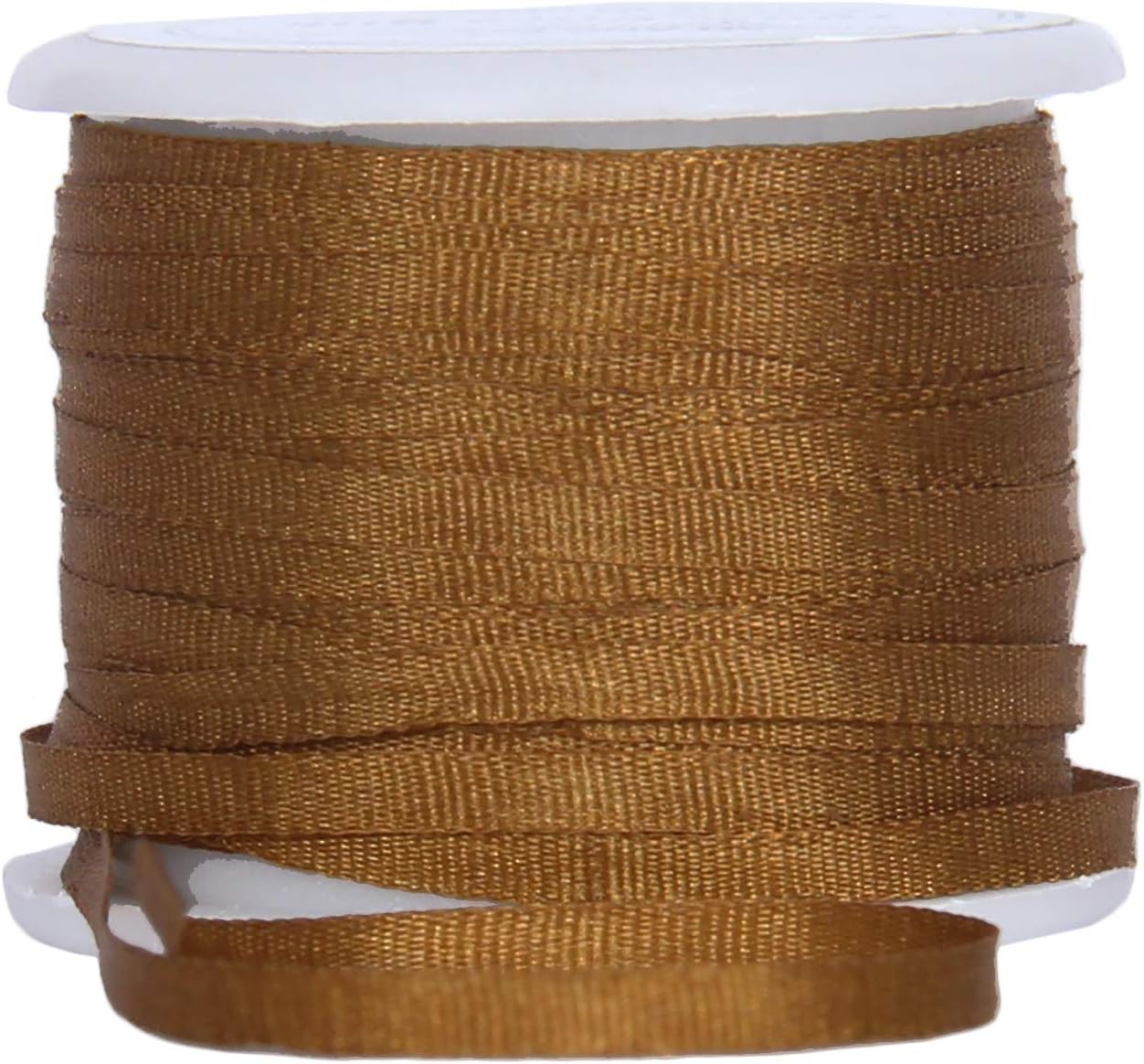 Threadart 100% Pure Silk Ribbon - 3 Sizes - Dozens of Colors - Golden Tan - 2mm No. 668