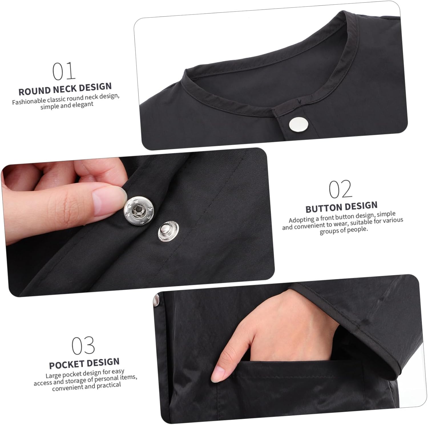 Hairstylist Smock Stylist Cover up Long Sleeve Labour Suit Salon Cape Dye Hair Cape Breathable Work Clothes Black