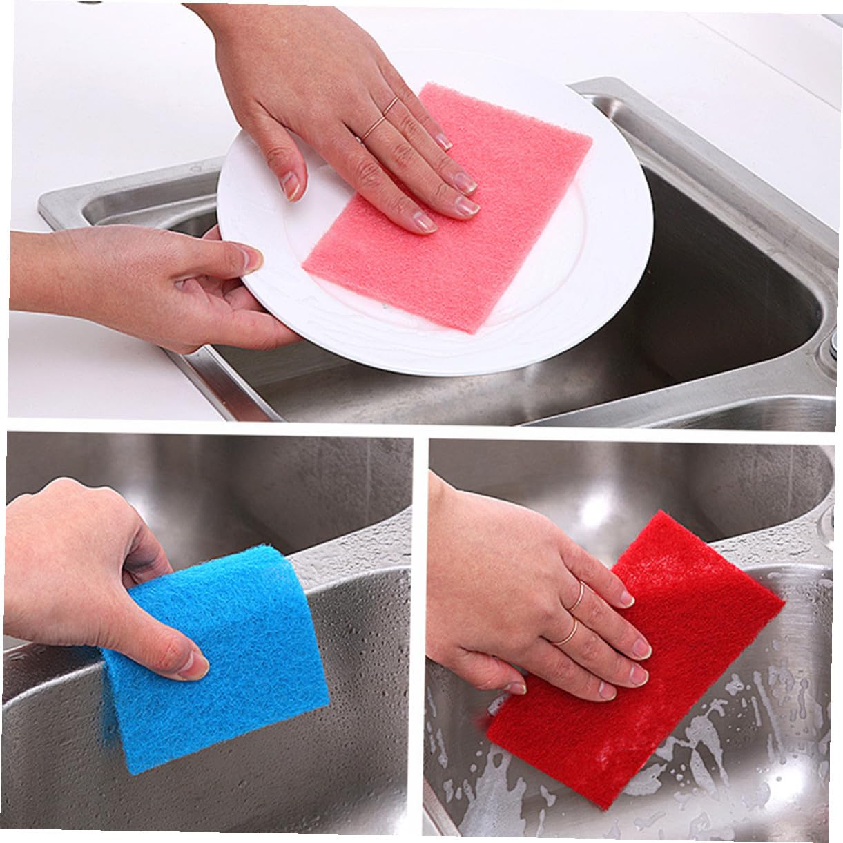 TOYANDONA 100 Piezas Unidades de Esponjas de Limpieza Coloridas para Cocina Estropajos Suaves y Absorbentes para Fregar Vajillas Platos y Utensilios Resistentes y Ligeros Color Aleatorio