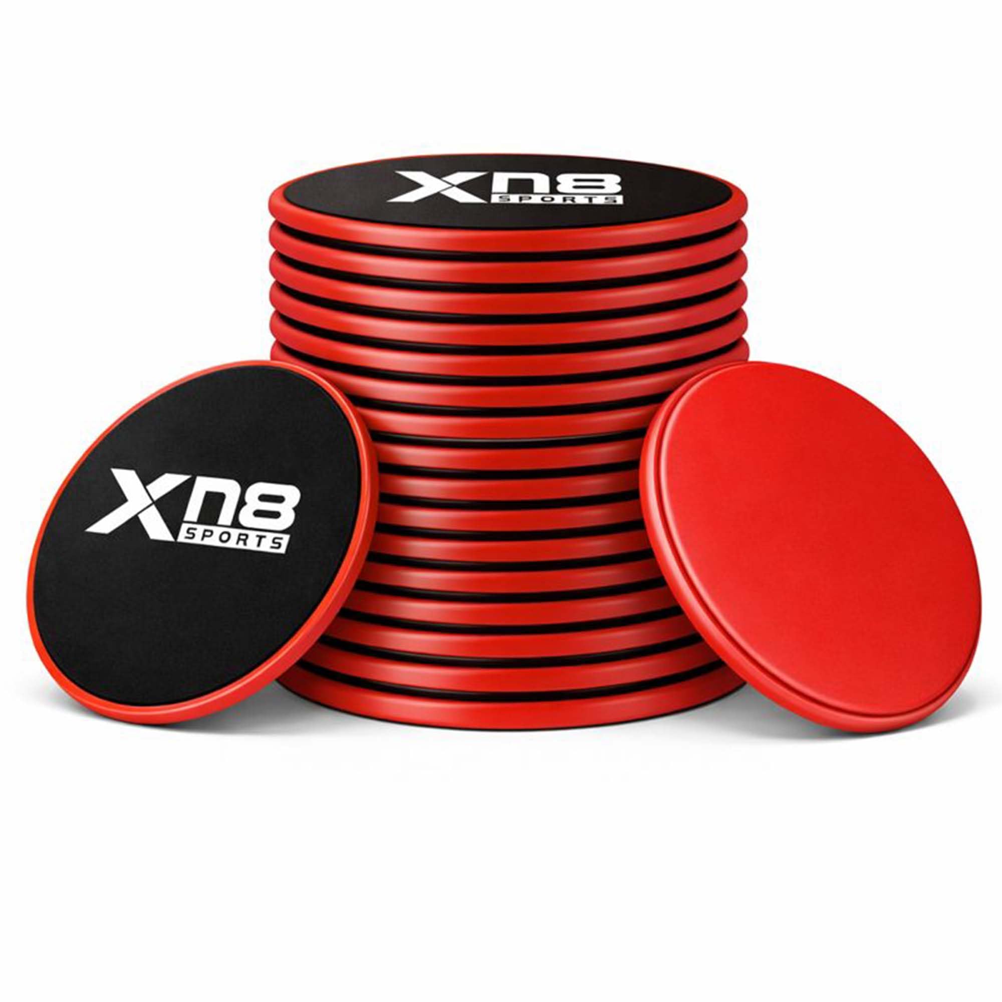 Xn8 Exercise Core Sliders Dual-Sided Gliding Discs for Abdominal & Full Body Workouts, Home Gym & Pilates, Smooth Glide on Carpet, Hardwood & Tile Floors – Fitness Sliders for Women & Men - Pack of 10
