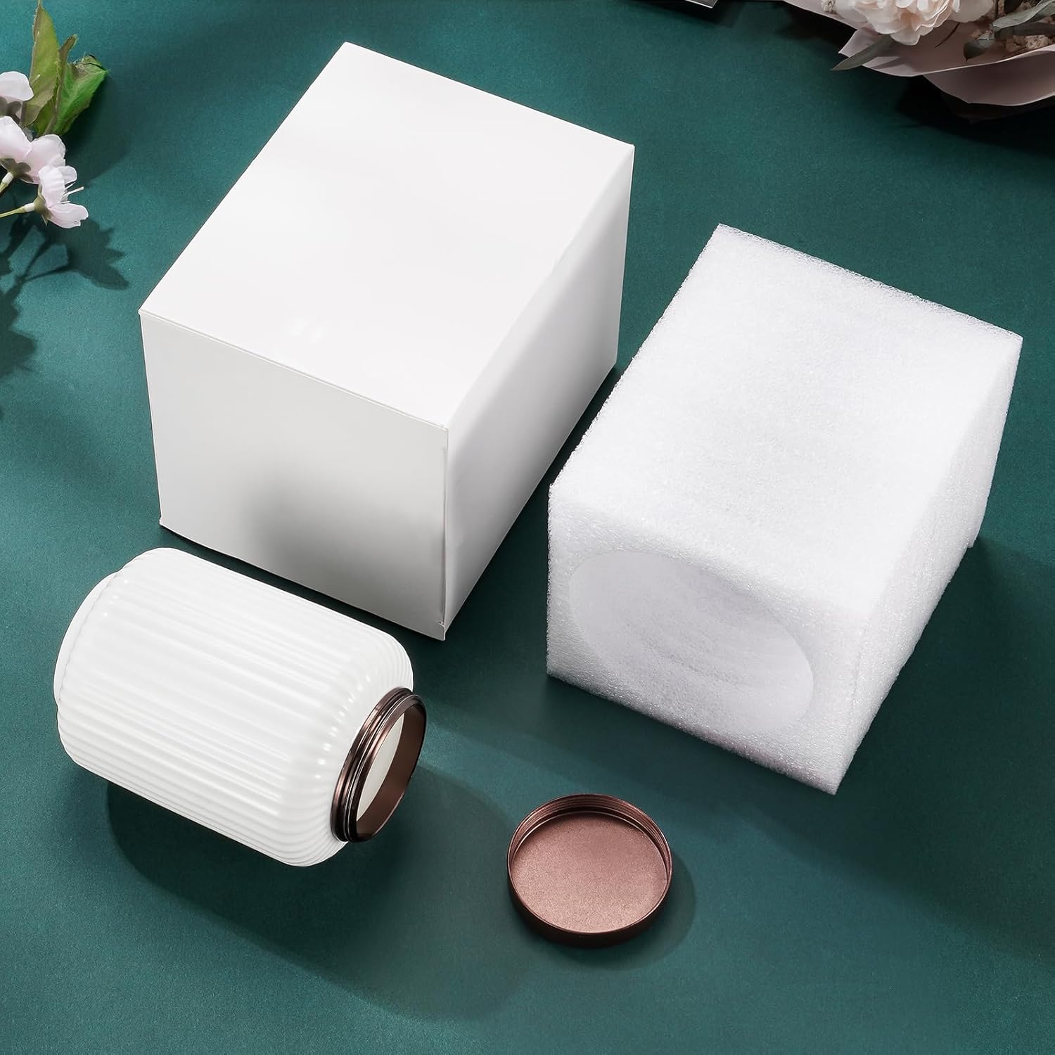 SOITIS Customized Ceramic Urns for Ashes - Small Keepsake for Human Ashes Keepsake, Funeral Cremation, Memorial Urn for Loved One Mini Urns for Ashes Keepsake White Urn for Women Men