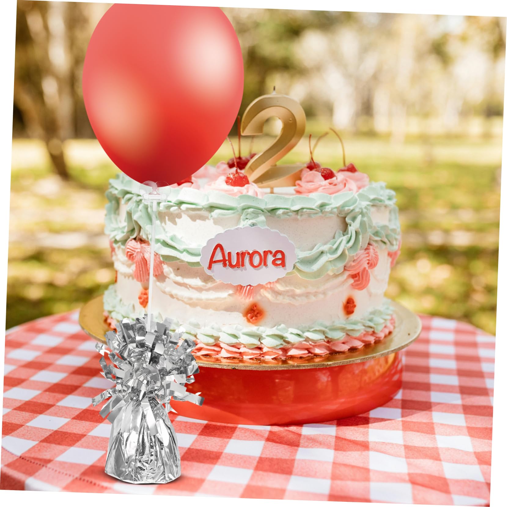 LABRIMP 6 Ballongewicht Anhänger für Luftballons Silber Metallic 6 Stück aus Pvc und Zement für Hochzeit und Babyshower Leicht zu Verwenden