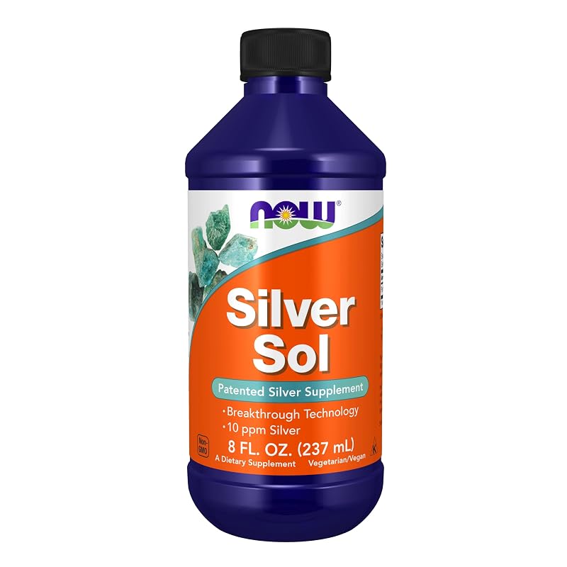 NOW Suplemento de Prata Coloidal, Prata Elementar 10 ppm, 237 mL