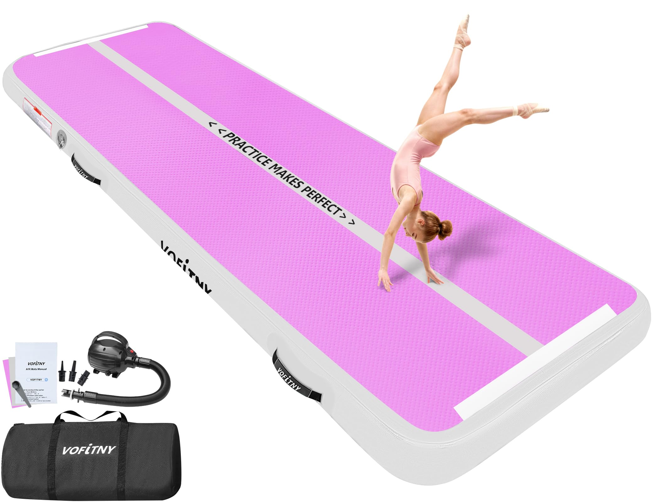 3 x 2 m tappetini gonfiabili a doppia faccia da palestra 10,2 cm tappetino ad aria per casa/ginnastica/tifo/tumbling