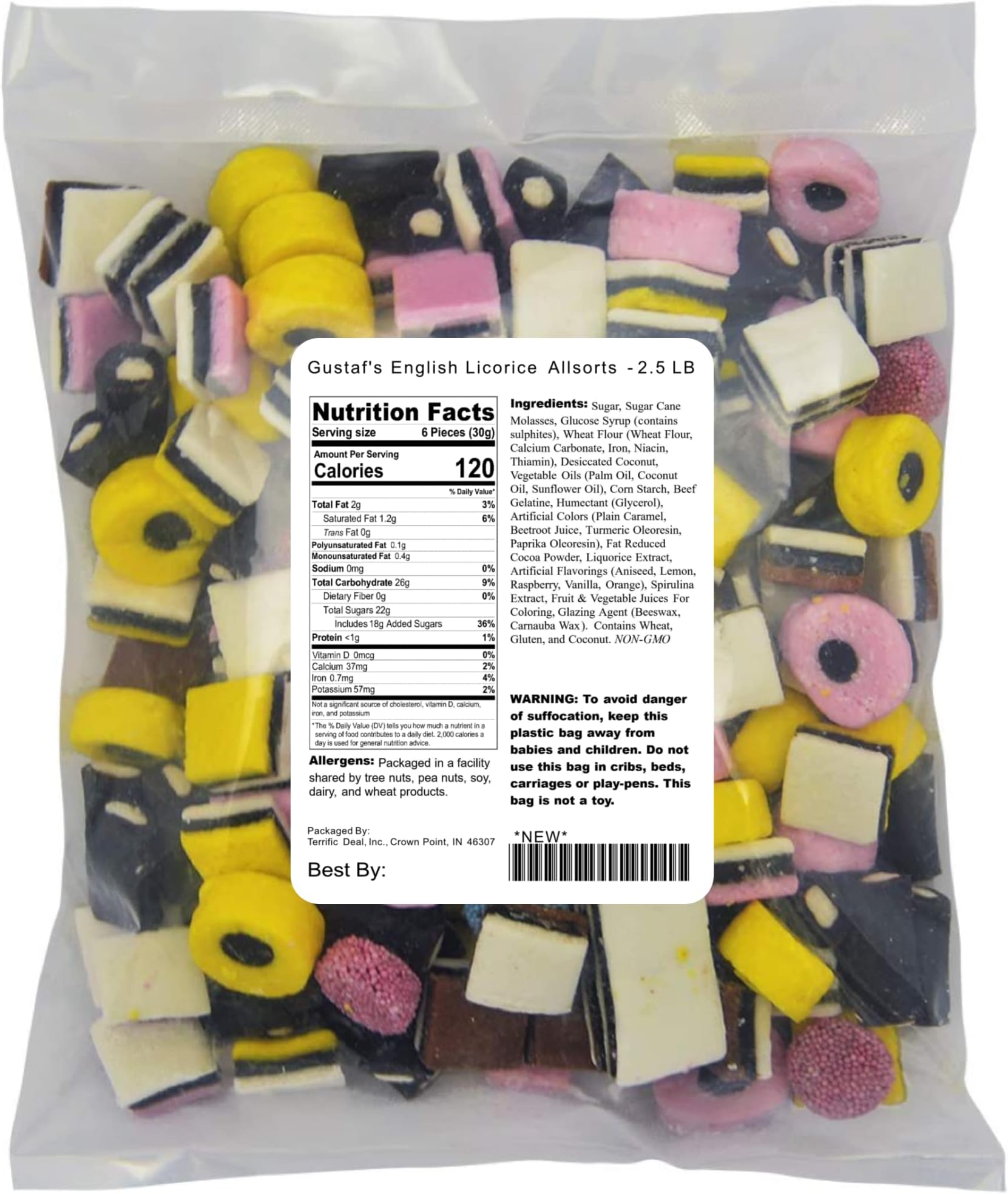 Gustaf's English Licorice Allsorts - 2.5 LB